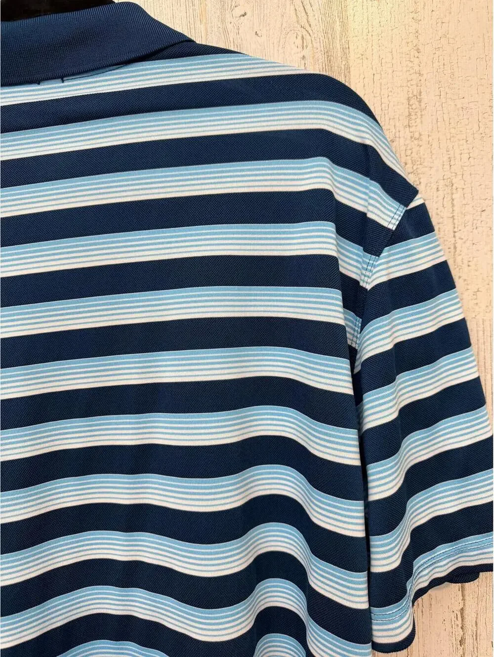 Nike Men Large Golf Polo Shirt Striped Dri-FIT Standard Fit